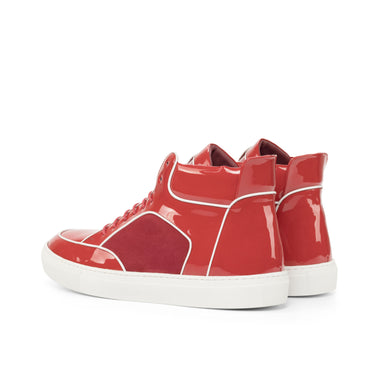 DapperFam Dante in Red / Red Patent Kid Suede