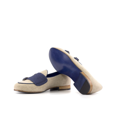 DapperFam Rialto in Ice / Navy Linen and Painted Calf