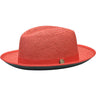 Bruno Capelo Empire in Multiple Colors Color Bottom Straw Fedora in Red Cobalt #color_ Red Cobalt