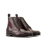 DapperFam Valiant in Burgundy Military Brogue — Style 5956