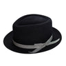 Fernandez y Roche Irving in Black Diamond Crown Wool Fedora Made in Spain in Black