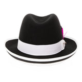 Ferrecci Godfather in Black and White Australian Wool Felt Homburg