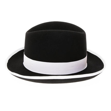 Ferrecci Godfather in Black and White Australian Wool Felt Homburg