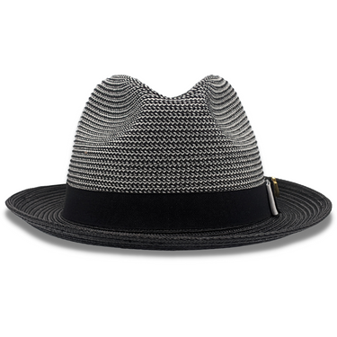 Montique Landon Two-Toned Polybraid Straw Fedora in #color_