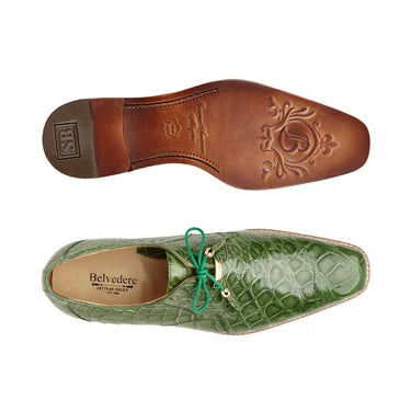 Belvedere Lago in Pistachio Genuine Alligator Oxfords