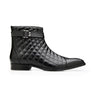 Belvedere Libero in Black Genuine Ostrich Leg and Quilted Leather Boots in Black