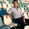 Jordan Button-Up Shirt With Contrast Details // Navy Stripe // Contemporary Fit (Regular)
