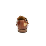 Belvedere Marte in Antique Camel / Bone Ostrich Leg Single Monk Strap Shoes