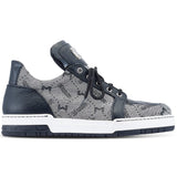 Mauri Supreme 8440/1 Crocodile / Fabric / Leather Sneakers (MA5490) - Black/Grey/Black/Black
