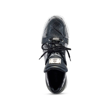 Mauri Supreme 8440/1 Crocodile / Fabric / Leather Sneakers (MA5490) - Black/Grey/Black/Black