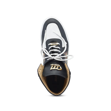 Mauri 8466/1 Vision Nappa / Fabric / Time Leather High-Top Sneaker (MA5681) - Black/White/White/Black