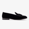 Men's Black Velvet Tassel Loafer in #color_