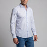 James Button-Up Shirt With Contrast Details // Blue Check // Contemporary Fit (Regular)