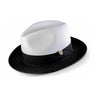 Montique Malik Straw Color Block Fedora in Black