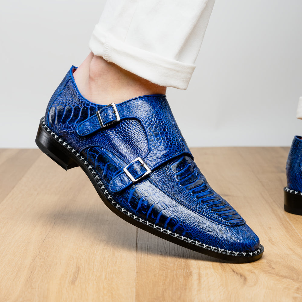 electric blue dress shoes Napoli Electric Blue / 7 USA Pair with a black