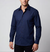 Geo Button-Up Shirt With Contrast Details // Navy // Contemporary Fit (Regular)