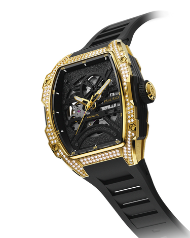 Paul Rich US Diamond Astro Skeleton Mason Gold Watch