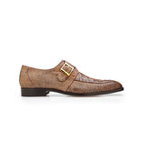 Pablo in Vintage Espresso Caiman Crocodile and Lizard Monk Strap Shoes