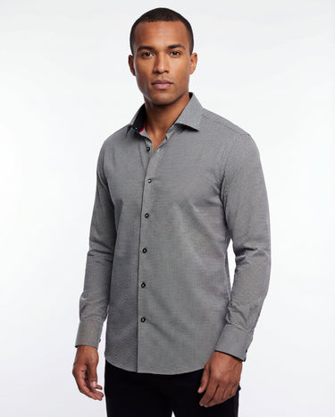 contemporary dress shirts Eton Men's Contemporary-Fit Fine Striped Twill Shirt - Blue