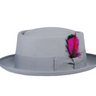 Ferrecci Wool Pork Pie Hat in Light Grey