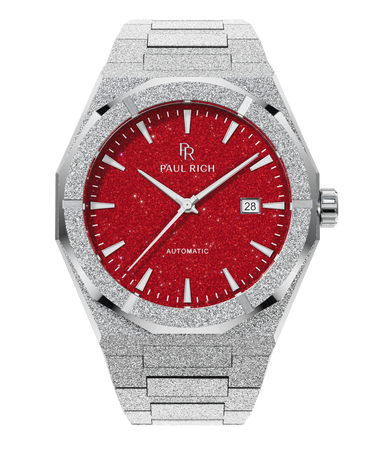 Paul Rich US Frosted Star Dust II Silver Red Watch in Automatic