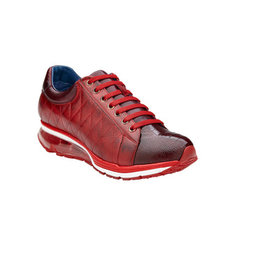 Belvedere Sacco in Burgundy / Antique Cherry Ostrich Leg Sneakers
