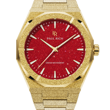 Paul Rich US Frosted Star Dust II Gold Red Watch