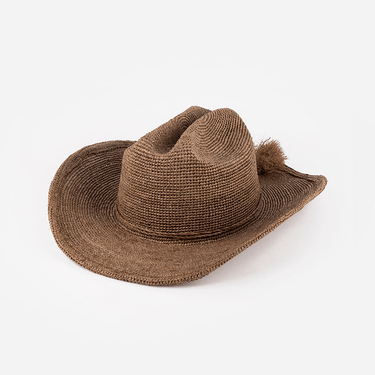 Ames Packable Straw Cowboy Hat in Chocolate