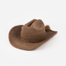 Ames Packable Straw Cowboy Hat in Chocolate #color_ Chocolate
