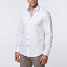 Scott// Cotton Knit-Stretch Button-Up Shirt With Contrast Details // White // Tailored Fit (Fitted)