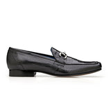 Udine in Black Genuine Caiman Crocodile and Lizard Loafers