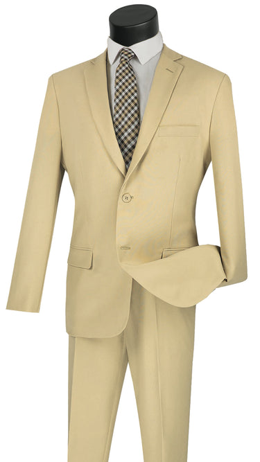 Vinci Beige Regular Fit 2 Piece Suit - 2PP