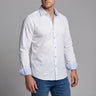 Gordon Button-Up Shirt With Contrast Details // White // Contemporary Fit (Regular)