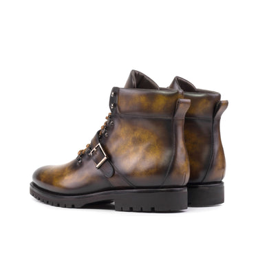 DapperFam Everest in Tobacco Men's Hand-Painted Patina Hiking Boot