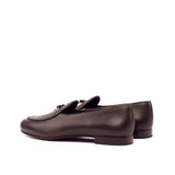 DapperFam Marcello in Brown / Dark Brown Men's Italian Pebble Grain Leather Belgian Slipper