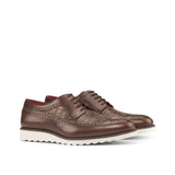 DapperFam Zephyr in Dark Brown Men's Italian Leather Longwing Blucher — Style 3743