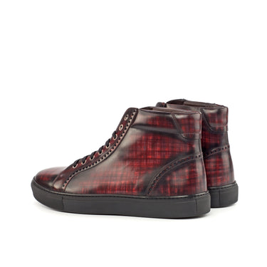 DapperFam Cadenza in Burgundy Men's Hand-Painted Italian Leather High Kicks in #color_