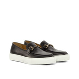 DapperFam King in Black Men's Italian Leather Belgian Sneaker in Black