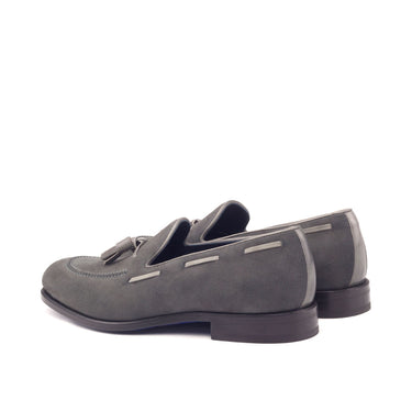 DapperFam Luciano in Grey Men's Lux Suede & Italian Leather Loafer in #color_