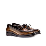 DapperFam Luciano in Tobacco Men's Hand-Painted Patina Loafer — Style 4420