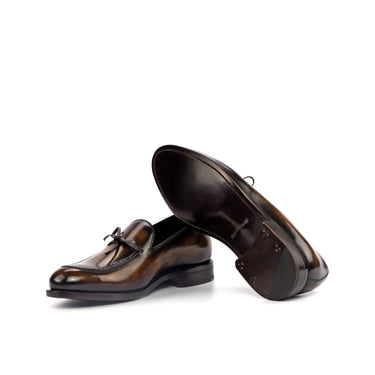 DapperFam Luciano in Tobacco Men's Hand-Painted Patina Loafer in