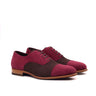 DapperFam Rafael in Wine / Brown Men's Italian Suede Oxford in Wine / Brown