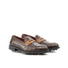 DapperFam Luciano Golf in Dark Brown / Med Brown Men's Italian Leather Loafer in Dark Brown / Med Brown