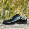 DapperFam Giuliano in Black Men's Italian Patent Leather Whole Cut in Black