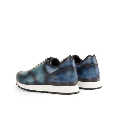 DapperFam Veloce in Denim / Turquoise Men's Hand-Painted Patina Jogger
