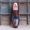 DapperFam Rafael in Dark Brown / Navy Men's Italian Leather Oxford in Dark Brown / Navy