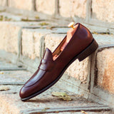 DapperFam Luciano in Burgundy Men's Italian Leather Loafer in Burgundy