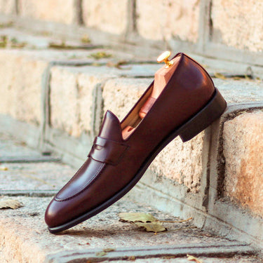 DapperFam Luciano in Burgundy Men's Italian Leather Loafer in Burgundy #color_ Burgundy