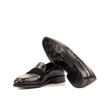 DapperFam Luciano in Black Men's Lux Suede & Italian Leather & Exotic US Alligator Loafer in #color_