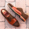 DapperFam Vero in Med Brown / Khaki Men's Italian Leather & Lux Suede Derby in Med Brown / Khaki